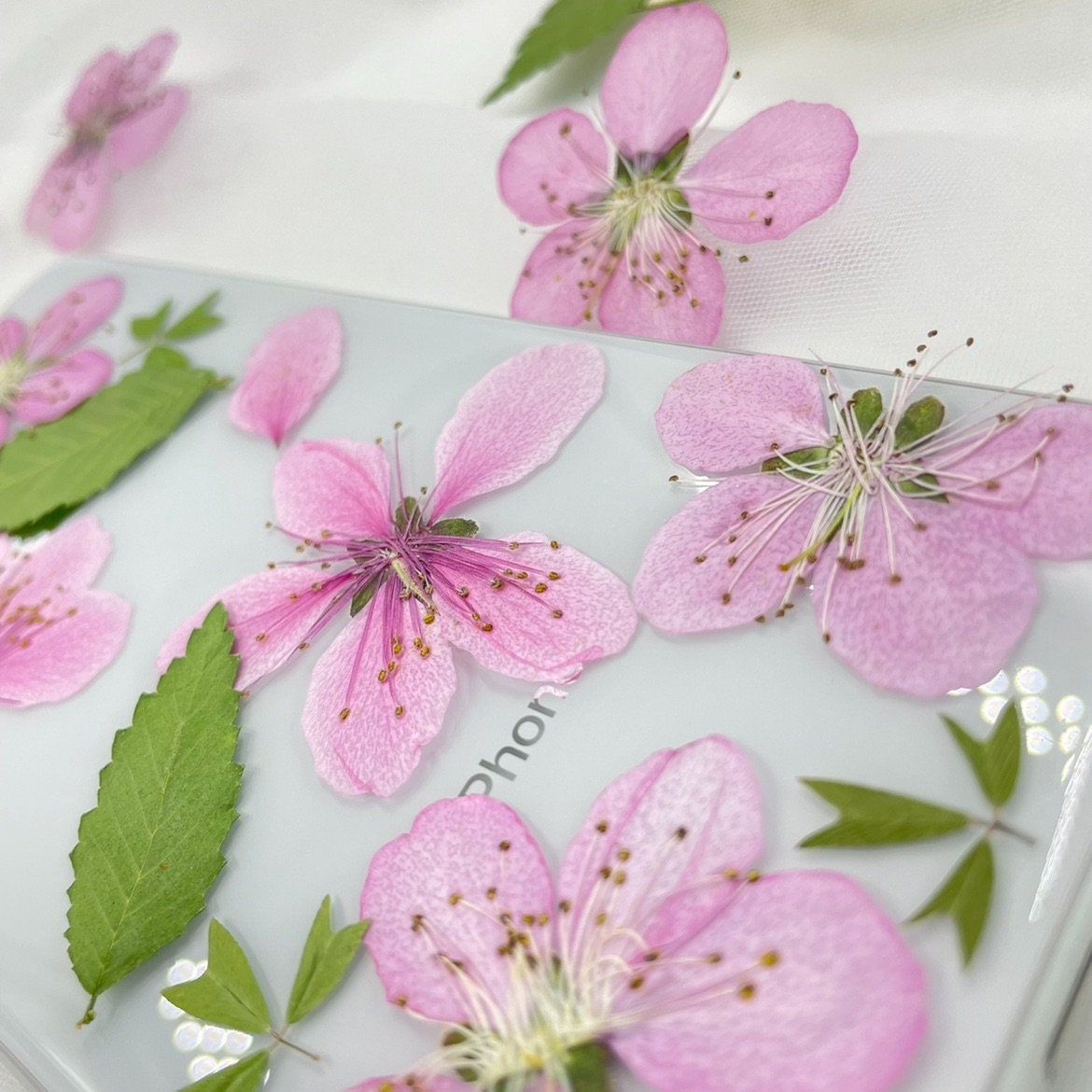 Pink Peach Blossom Pressed Flowers - 8 PCS for Resin Art