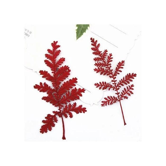 Pressed Red Leaves: Real Dried Leaf Set (12PCS)