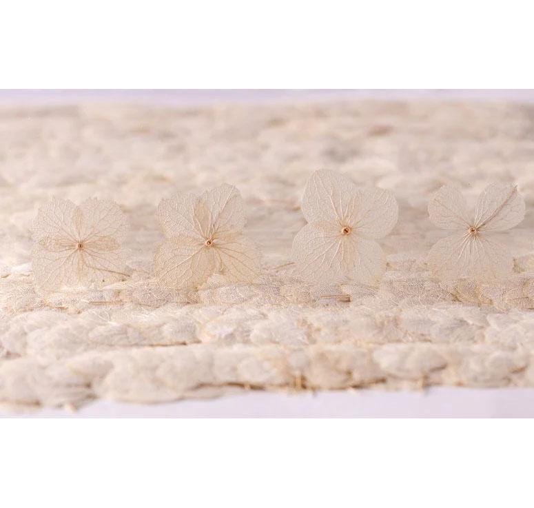 Natural White Hydrangea Dried Flowers - 12PCS Pack dry flower,Pressed flowers